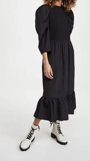 Sea Nadja Taffeta Combo Midi Dress